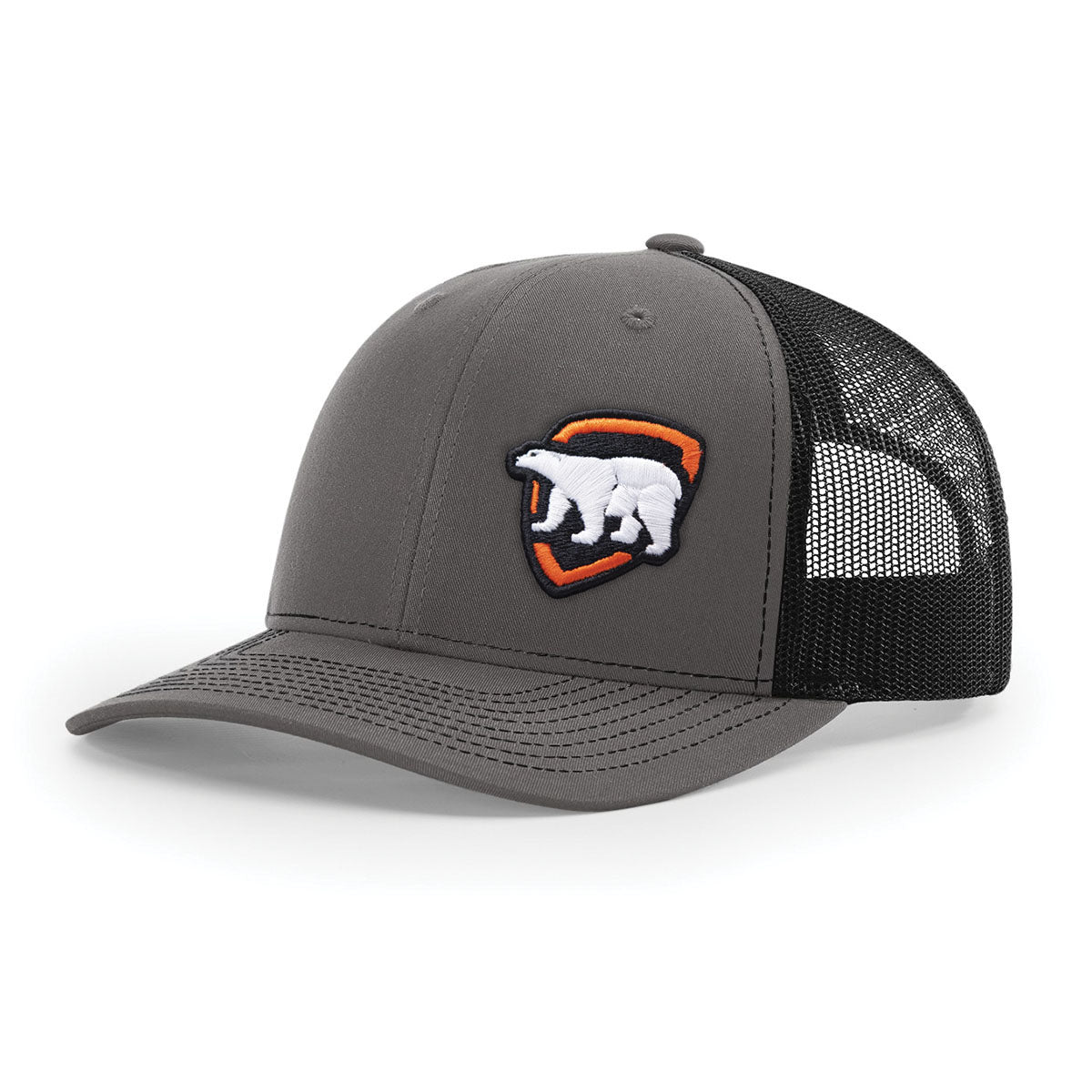 Vintage Richardson 112 Trucker Hat - Black/Charcoal Embroidered Logo, One Size