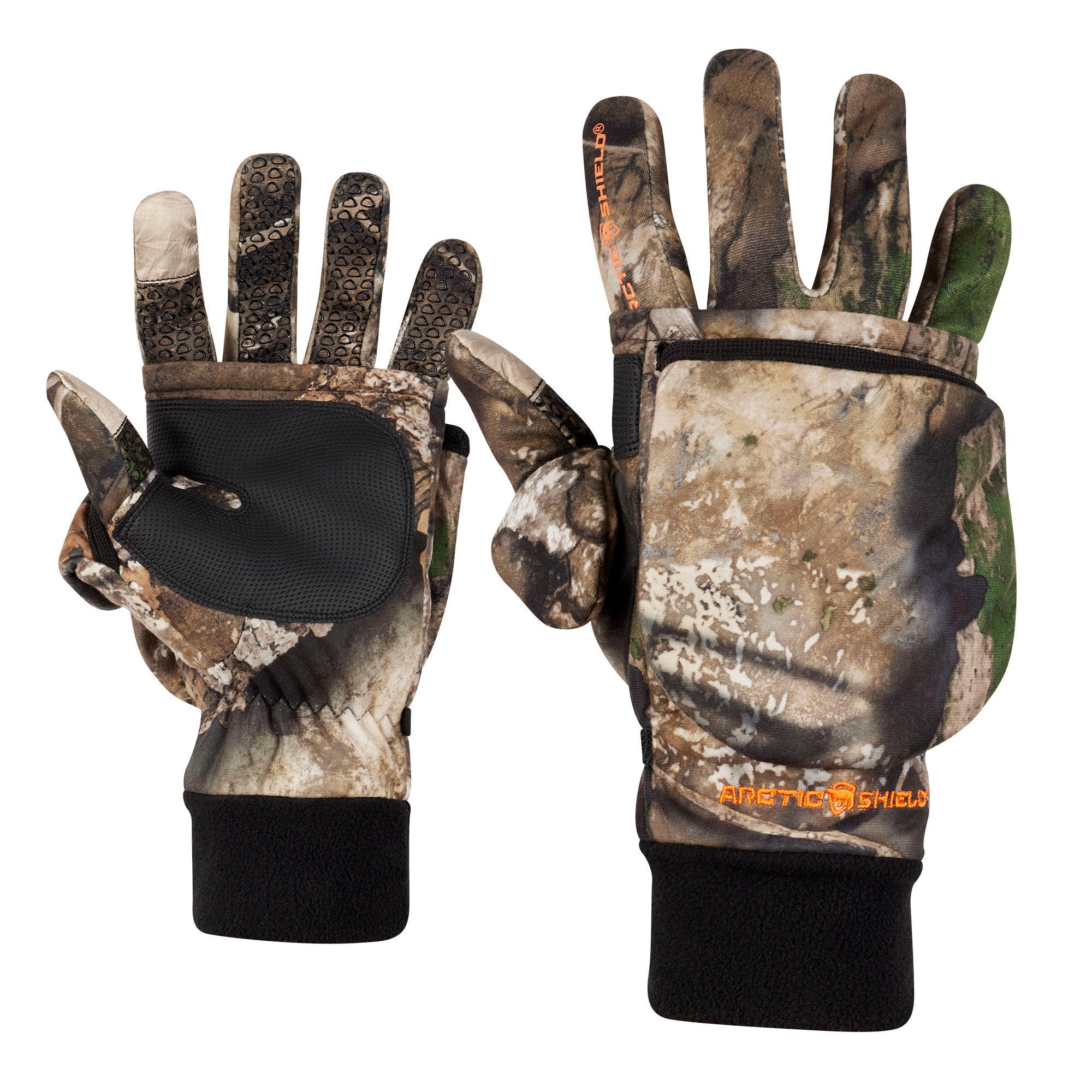 NGT Neopren Handschuhe Split Finger | Für Fischen, Jagen, Schießen, Winter, Camouflage, X-Large